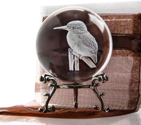 HDCRYSTALGIFTS 3D Laser Butterfly Crystal Ball Paperweight Glass Sphere Figurines Decorative Balls Gift (60mm) in Kuwait