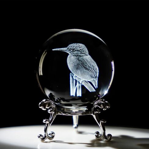 HDCRYSTALGIFTS 3D Laser Butterfly Crystal Ball Paperweight Glass Sphere Figurines Decorative Balls Gift (60mm) in Kuwait