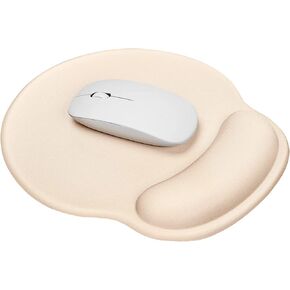 Soqool Ergonomic Mouse Pad with Comfortable and Cooling Gel Wrist Rest Support and Non-Slip PU Base for Easy Typing Pain Relief, Durable and Washable for Easy Cleaning, Beige Blue