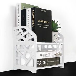 YGYQZ Small Bookshelf for Desktop Storage, Mini Cute Office Desk Shelves White Versatility Organizers for Women, Kids