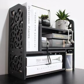 YGYQZ Small Bookshelf for Desktop Storage, Mini Cute Office Desk Shelves White Versatility Organizers for Women, Kids