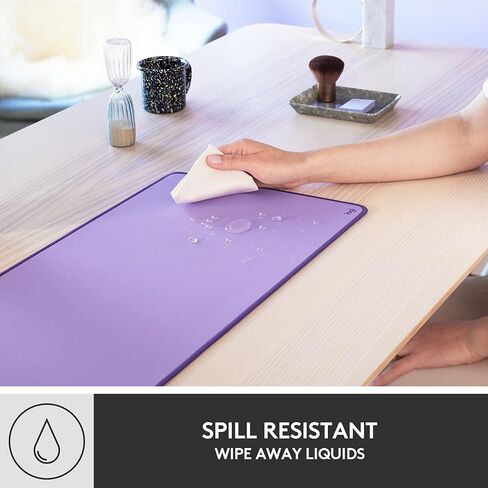 Logitech Desk Mat - Studio Series, Multifunctional Large Desk Pad, Extended Mouse Mat, Office Desk Protector with Anti-slip Base, Spill-resistant Durable Design, in Darker Rose in Saudi Arabia