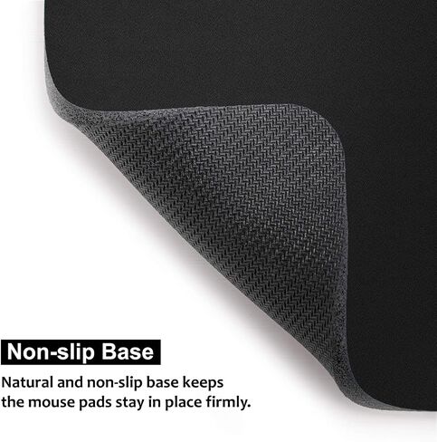 Audimi Small Mouse Pad 6 x 8 Inch, Mini Mouse Pad Thick for Laptop Wireless Mouse Home Office Travel, Portable & Washable (Black) in Saudi Arabia