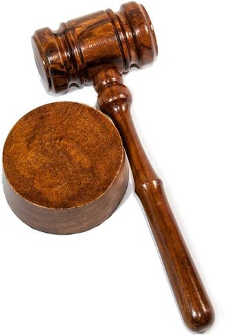 خشب الجوز المستدير من Gavel and Sound مصنوع يدويًا ومثالي للحكام والمحامي والطلاب والمطاردة - (صنع في الولايات المتحدة الأمريكية) in Kuwait