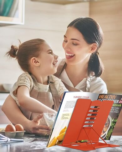 MSDADA مكتب كتاب حامل معدني للقراءة، حامل كتب قابل للتعديل، حامل مستندات كتب الطبخ، حامل كتب قوي محمول لوصفات الكتب المدرسية، كتب الموسيقى اللوحية مع مقاطع الصفحة (أسود) in Kuwait
