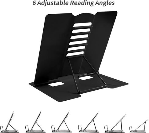 حامل كتب معدني حامل كتب حامل كتب للقراءة حامل كتب قابل للتعديل للقراءة (أسود كامل) in Kuwait