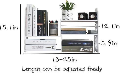 YGYQZ Small Bookshelf for Desktop Storage, Mini Cute Office Desk Shelves White Versatility Organizers for Women, Kids in Saudi Arabia