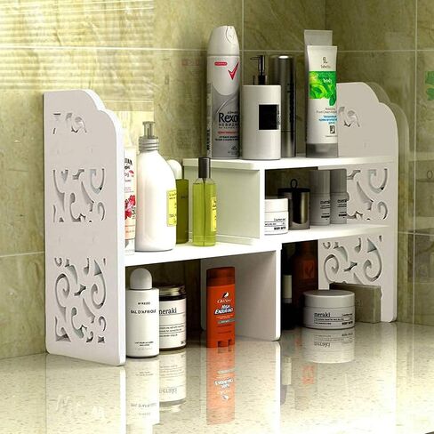 YGYQZ Small Bookshelf for Desktop Storage, Mini Cute Office Desk Shelves White Versatility Organizers for Women, Kids in Saudi Arabia