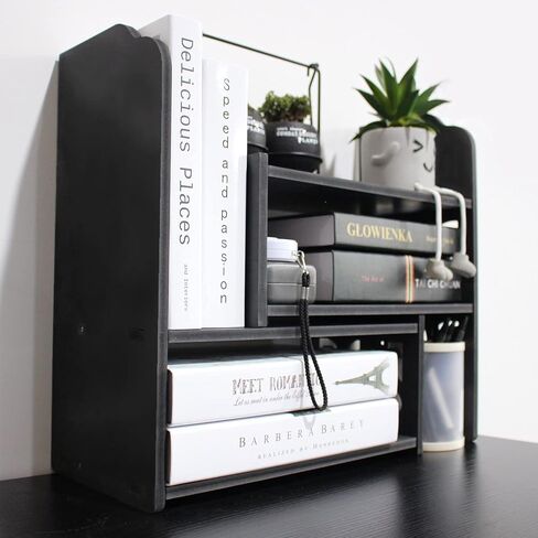 YGYQZ Small Bookshelf for Desktop Storage, Mini Cute Office Desk Shelves White Versatility Organizers for Women, Kids in Saudi Arabia