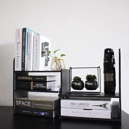 YGYQZ Small Bookshelf for Desktop Storage, Mini Cute Office Desk Shelves White Versatility Organizers for Women, Kids in Saudi Arabia