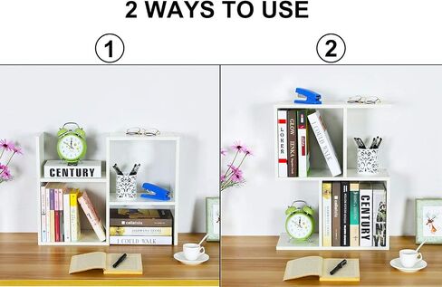 PAG Desk Organizer Desktop Shelf Adjustable Countertop Bookshelf Small Table Shelves Book Organizer Office Organization for Desk, Black in Kuwait
