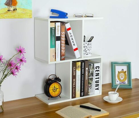 PAG Desk Organizer Desktop Shelf Adjustable Countertop Bookshelf Small Table Shelves Book Organizer Office Organization for Desk, Black in Kuwait