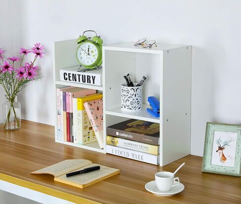PAG Desk Organizer Desktop Shelf Adjustable Countertop Bookshelf Small Table Shelves Book Organizer Office Organization for Desk, Black in Kuwait