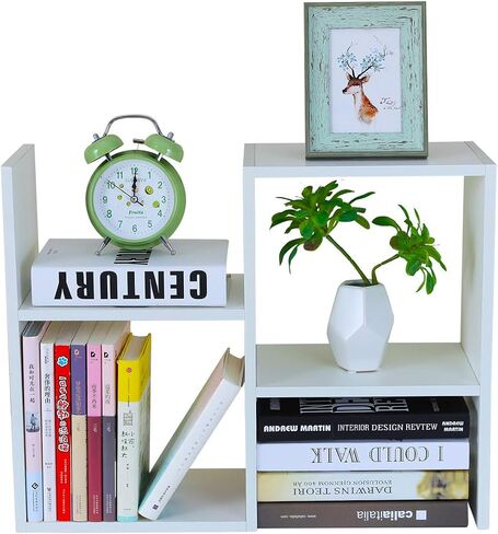 PAG Desk Organizer Desktop Shelf Adjustable Countertop Bookshelf Small Table Shelves Book Organizer Office Organization for Desk, Black in Kuwait
