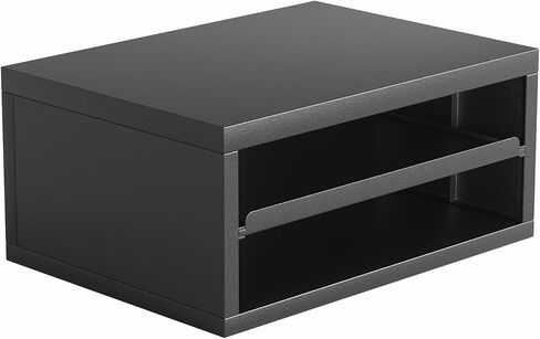 AMERIERGO Printer Stand, Desktop Printer Stand, Printer Stand with Storage, Desktop Stand for Printer with Anti - Skid Pads, Desk Organizer for Office & Home, Black in Kuwait