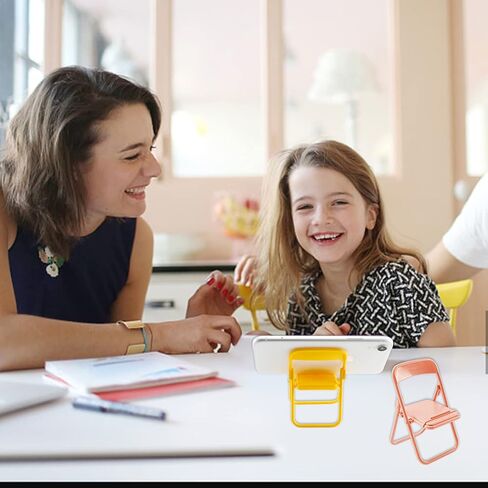 8 Pieces Cute Phone Stand Foldable Mini Chair Shape Phone Holder Phone Stand for Desk Mini Portable Phone Stand for Business Cards, Greeting Cards, Calendar Cards and Smartphones, 4 Candy Colors in Kuwait