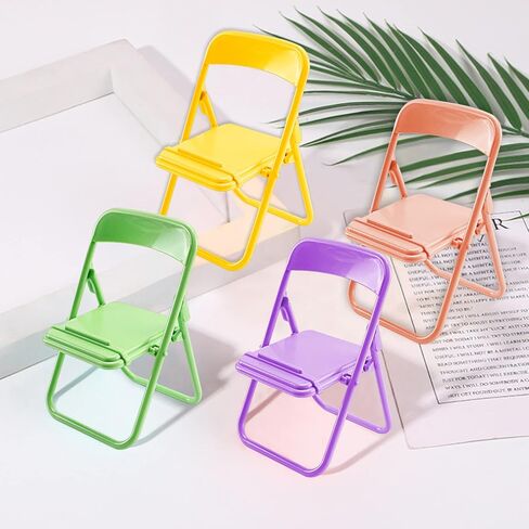 8 Pieces Cute Phone Stand Foldable Mini Chair Shape Phone Holder Phone Stand for Desk Mini Portable Phone Stand for Business Cards, Greeting Cards, Calendar Cards and Smartphones, 4 Candy Colors in Kuwait