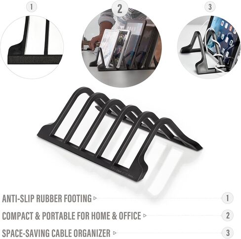 Prosumer's Choice Universal 5 Tablet and Smartphone Charging Organizer Rack / Desktop Stand Holder | iPad Storage Rack in Saudi Arabia