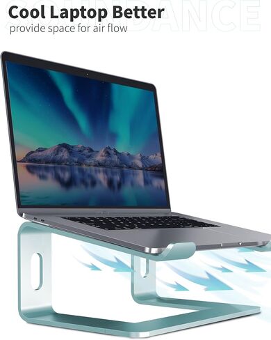 SOUNDANCE Laptop Stand, Aluminum Computer Riser, Ergonomic Laptops Elevator for Desk, Metal Holder Compatible with 10 to 15.6 Inches Notebook Computer, Silver in Kuwait