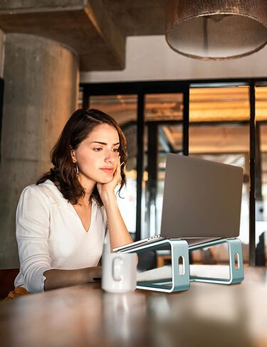 SOUNDANCE Laptop Stand, Aluminum Computer Riser, Ergonomic Laptops Elevator for Desk, Metal Holder Compatible with 10 to 15.6 Inches Notebook Computer, Silver in Kuwait