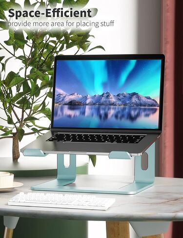 SOUNDANCE Laptop Stand, Aluminum Computer Riser, Ergonomic Laptops Elevator for Desk, Metal Holder Compatible with 10 to 15.6 Inches Notebook Computer, Silver in Kuwait