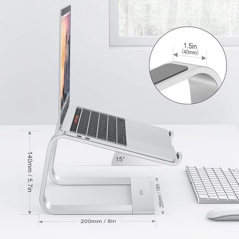 OMOTON Laptop Stand, Detachable Mount for MacBook Air/Pro Dell HP Silver | 11-17" Laptop Holder for Desk, Notebook Computer Mount, Lightweight Cooling for Desk, Ergonomic Home Office in Kuwait