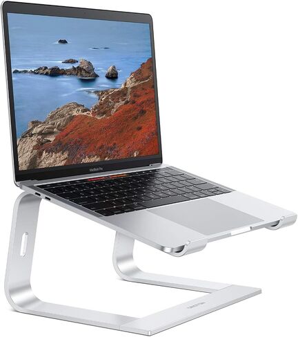 OMOTON Laptop Stand, Detachable Mount for MacBook Air/Pro Dell HP Silver | 11-17" Laptop Holder for Desk, Notebook Computer Mount, Lightweight Cooling for Desk, Ergonomic Home Office in Kuwait