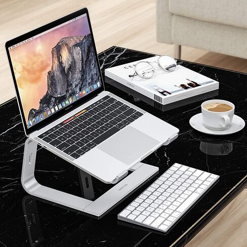 OMOTON Laptop Stand, Detachable Mount for MacBook Air/Pro Dell HP Silver | 11-17" Laptop Holder for Desk, Notebook Computer Mount, Lightweight Cooling for Desk, Ergonomic Home Office in Kuwait