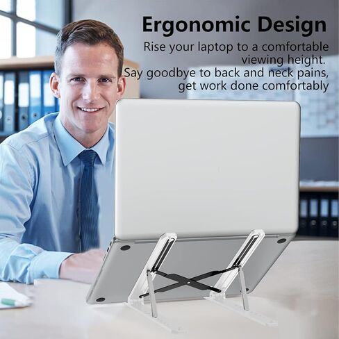 Tonmom Laptop Stand for Desk, Adjustable Laptop Riser, Black in Kuwait