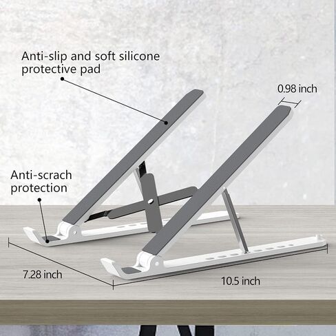 Tonmom Laptop Stand for Desk, Adjustable Laptop Riser, Black in Kuwait
