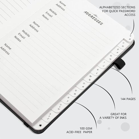 JUBTIC Address Book with Alphabetical Tabs - Small Password and Address Organizer Hardcover Contact Book for Women,Senior to Keep All Contacts, Passwords & Important Date Together in One Place - Green in Saudi Arabia