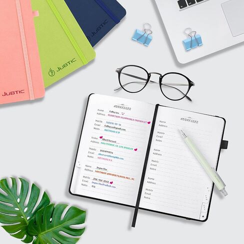 JUBTIC Address Book with Alphabetical Tabs - Small Password and Address Organizer Hardcover Contact Book for Women,Senior to Keep All Contacts, Passwords & Important Date Together in One Place - Green in Saudi Arabia