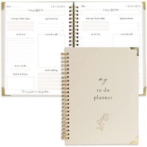 Beautiful To Do List Notebook - Aesthetic Daily Planner to Easily Organize Your Tasks And Boost Productivity - Stylish Undated Planner And School or Office Supplies For Women