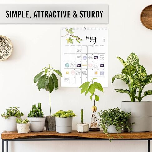 Aesthetic Floral Wall Calendar - Runs From January 2023 Until July 2024 - The Perfect Office Supplies for Women With Monthly Seasonal Designs for Easy Planning in Saudi Arabia