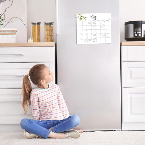 Beautiful 2023 Magnetic Calendar for Fridge - Runs Until July 2024 - The Perfect Monthly Calendar With Greenery Designs for Easy Planning in Kuwait
