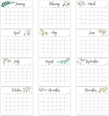 Beautiful 2023 Magnetic Calendar for Fridge - Runs Until July 2024 - The Perfect Monthly Calendar With Greenery Designs for Easy Planning in Kuwait