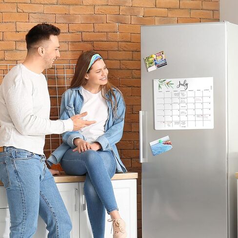 Beautiful 2023 Magnetic Calendar for Fridge - Runs Until July 2024 - The Perfect Monthly Calendar With Greenery Designs for Easy Planning in Kuwait
