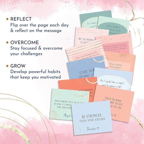 Motivational Calendar - Daily Flip Calendar with Motivational Quotes - Inspirational Gifts for Women, Office Decor for Women, Office Gifts for Women, Motivational Gifts, Desk Decorations Women in Saudi Arabia