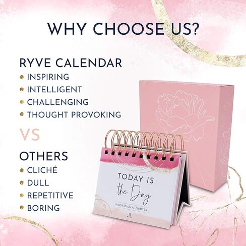 Motivational Calendar - Daily Flip Calendar with Motivational Quotes - Inspirational Gifts for Women, Office Decor for Women, Office Gifts for Women, Motivational Gifts, Desk Decorations Women in Saudi Arabia