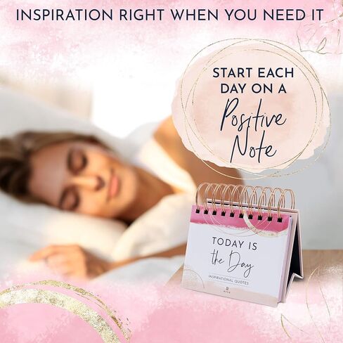 Motivational Calendar - Daily Flip Calendar with Motivational Quotes - Inspirational Gifts for Women, Office Decor for Women, Office Gifts for Women, Motivational Gifts, Desk Decorations Women in Saudi Arabia