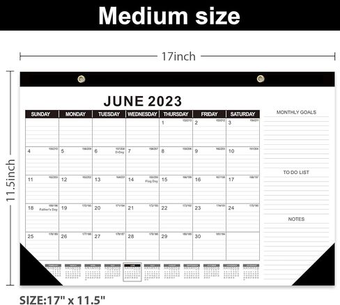 تقويم مكتبي 2024-2025 - تقويم 18 شهر 17 انش × 11.5 انش، تقويم مكتب من يناير 2024 الى يونيو 2025 مع تاريخ جوليان واهداف شهرية وقائمة مهام وملاحظات للمنزل والمدرسة والمكتب in Kuwait