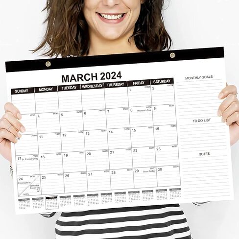 تقويم مكتبي 2024-2025 - تقويم 18 شهر 17 انش × 11.5 انش، تقويم مكتب من يناير 2024 الى يونيو 2025 مع تاريخ جوليان واهداف شهرية وقائمة مهام وملاحظات للمنزل والمدرسة والمكتب in Kuwait