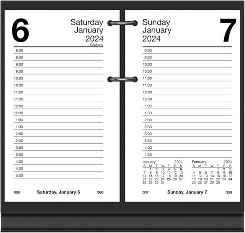 ات- ايه- جلانس تقويم مكتبي يومي قابل لاعادة التعبئة لعام 2024، 3-1/2 انش × 6 انش، قياسي، اوراق فضفاضة (E7175024) in Kuwait