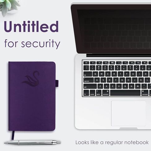 JXSELECT Elegant Password Book with Alphabetical Tabs - Hardcover Password Book for Internet Website Address Login - 5.2" x 7.6" Password Keeper and Organizer w/Notes Section & Back Pocket (Black) in Saudi Arabia