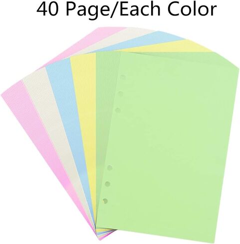 A5 Refill Paper, Planner Inserts for A5 Binder Budget Planner Journals Notebook, 6 Ring Loose Leaf Lined Paper for No Bleeding Through, 160 Pages in Kuwait
