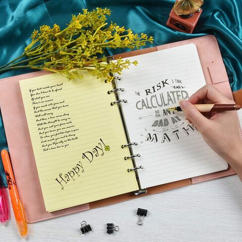 A5 Refill Paper, Planner Inserts for A5 Binder Budget Planner Journals Notebook, 6 Ring Loose Leaf Lined Paper for No Bleeding Through, 160 Pages in Kuwait