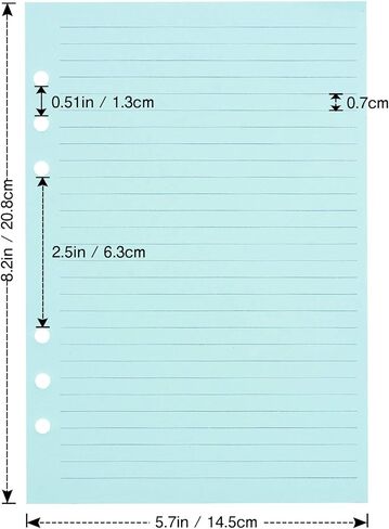 A5 Refill Paper, Planner Inserts for A5 Binder Budget Planner Journals Notebook, 6 Ring Loose Leaf Lined Paper for No Bleeding Through, 160 Pages in Kuwait