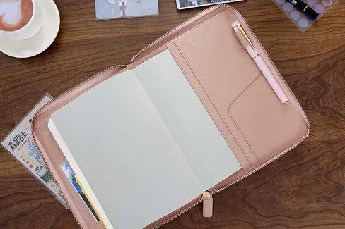 غطاء جلدي بسحاب من Moterm لأجهزة الكمبيوتر المحمولة مقاس A5 - يناسب ابن عم Hobonichi وStalogy وMidori MD Planner (أسود مرصوف بالحصى) in Kuwait