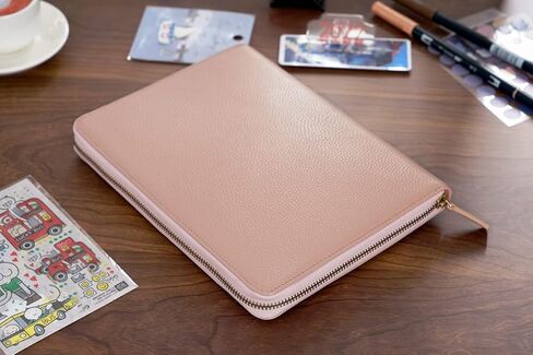 غطاء جلدي بسحاب من Moterm لأجهزة الكمبيوتر المحمولة مقاس A5 - يناسب ابن عم Hobonichi وStalogy وMidori MD Planner (أسود مرصوف بالحصى) in Kuwait