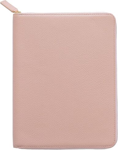 غطاء جلدي بسحاب من Moterm لأجهزة الكمبيوتر المحمولة مقاس A5 - يناسب ابن عم Hobonichi وStalogy وMidori MD Planner (أسود مرصوف بالحصى) in Kuwait